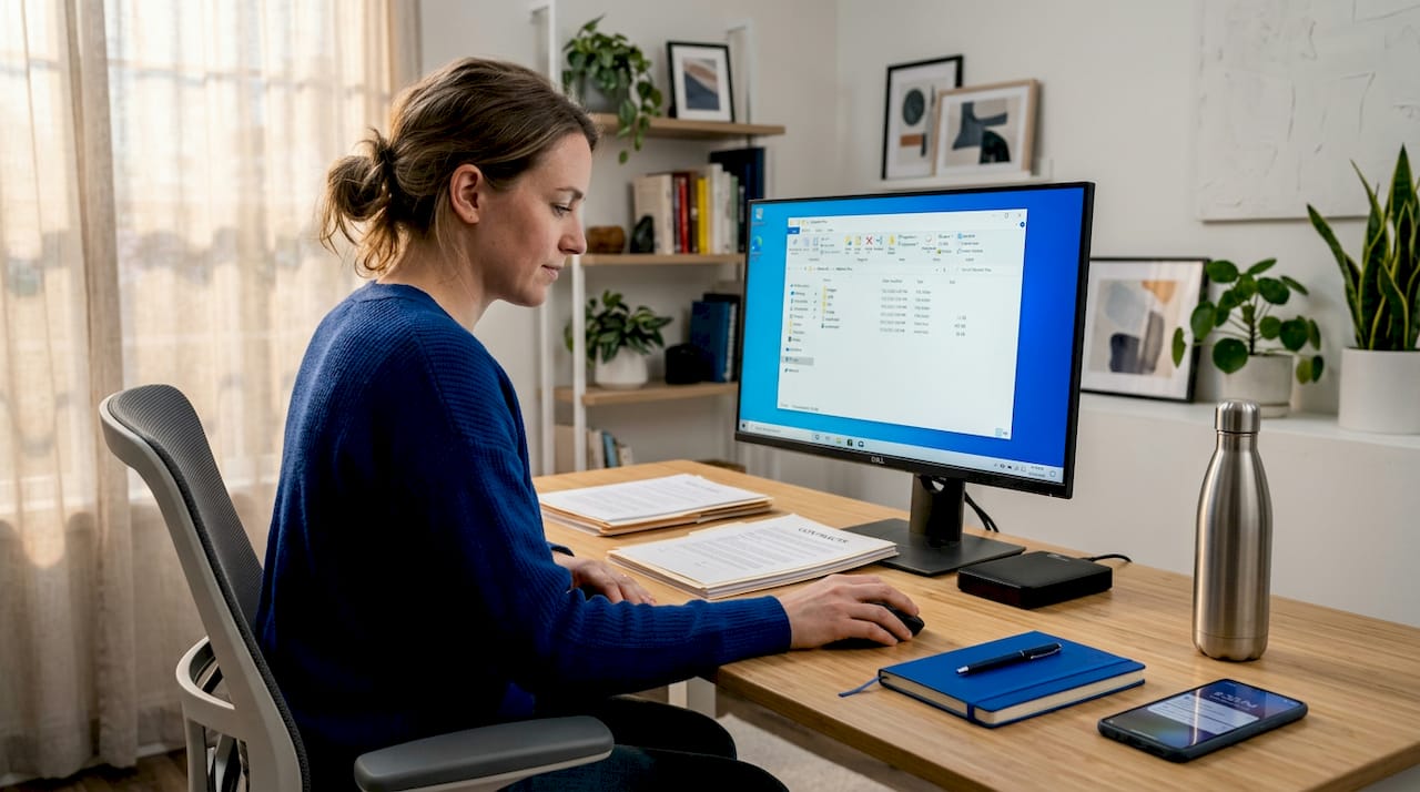 Designer reviewing website files and disk allocations