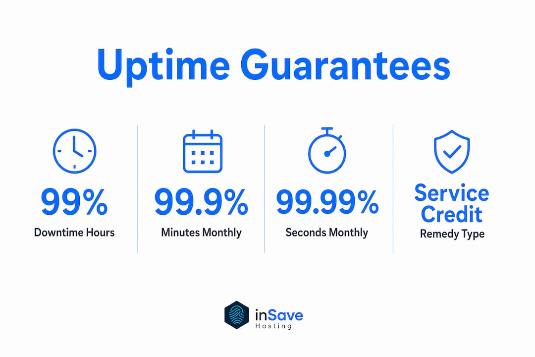 Infographic illustrating uptime guarantee statistics and remedies