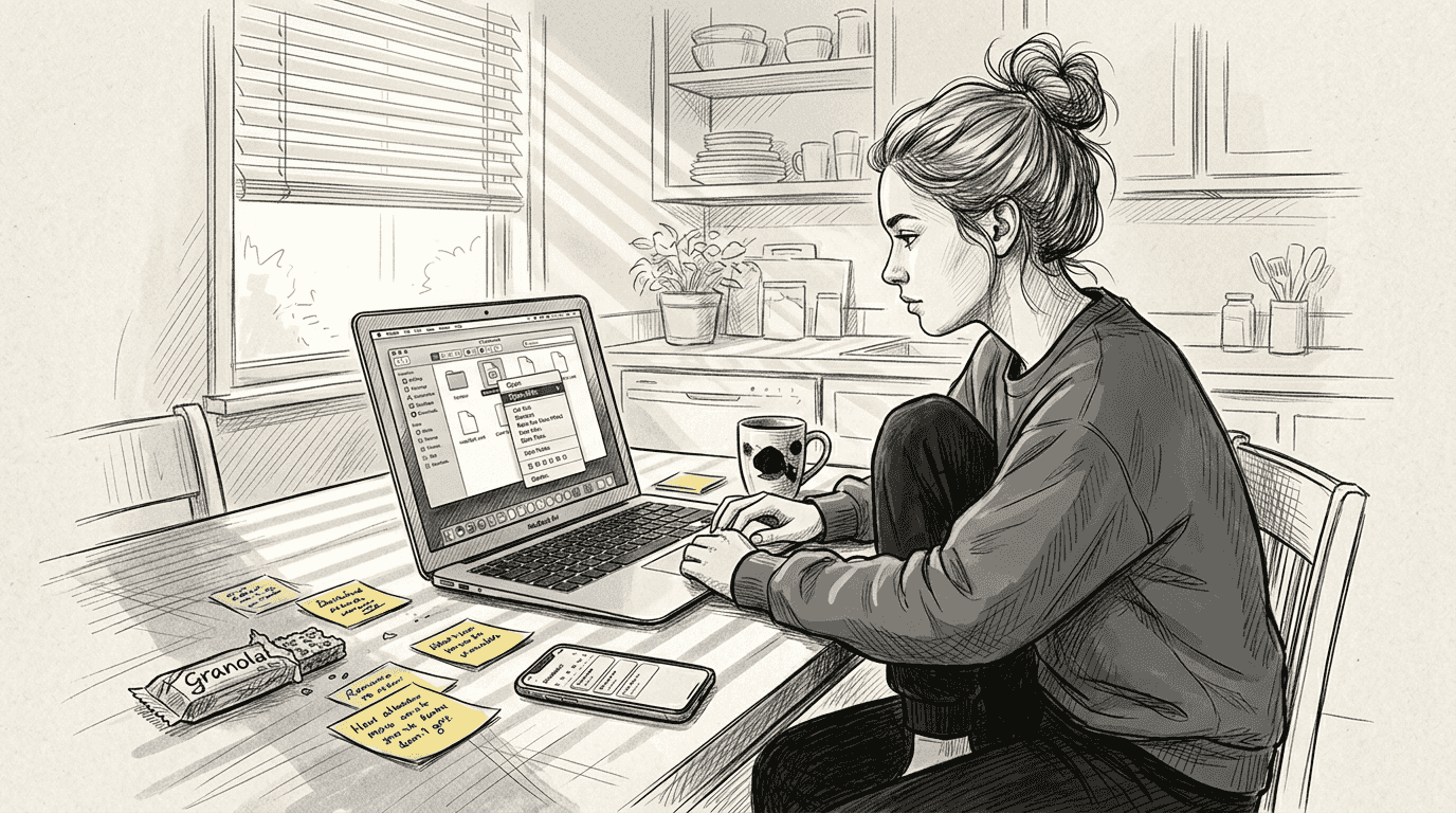 User examining file extension options in Finder