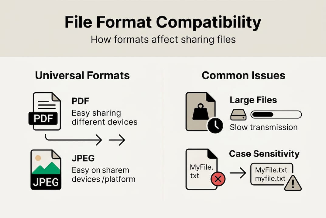 Infografica sui formati di file e problemi di compatibilità