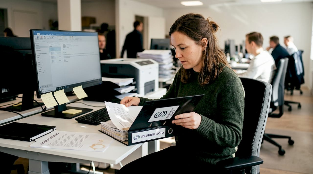 Certifikat och utbildningsmaterial förvaras på kontoret