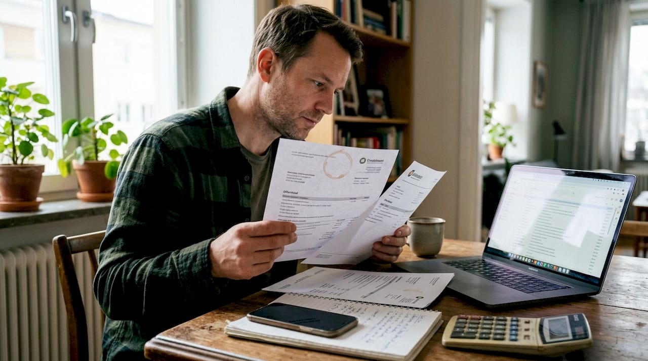 Två offerter ligger sida vid sida på skrivbordet för jämförelse.