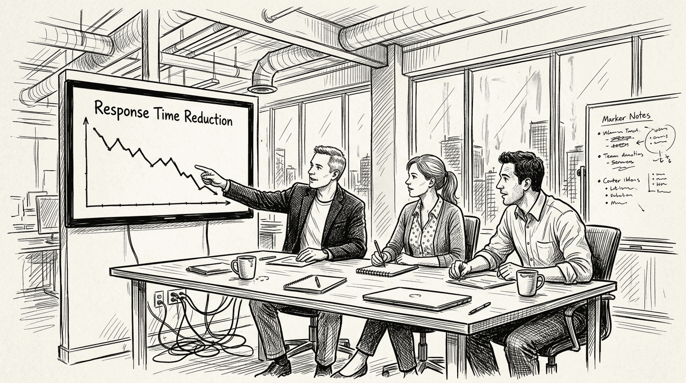 Team collaborates with AI workflow tools