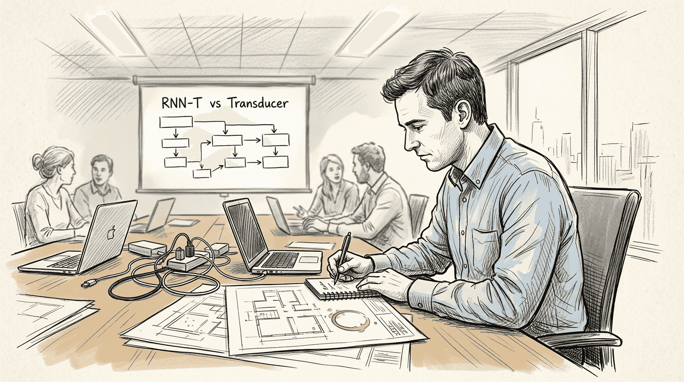 Engineer reviewing ASR architecture flowchart