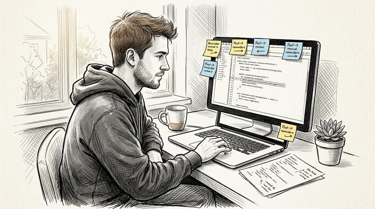 Engineer checking ai-assisted coding suggestions