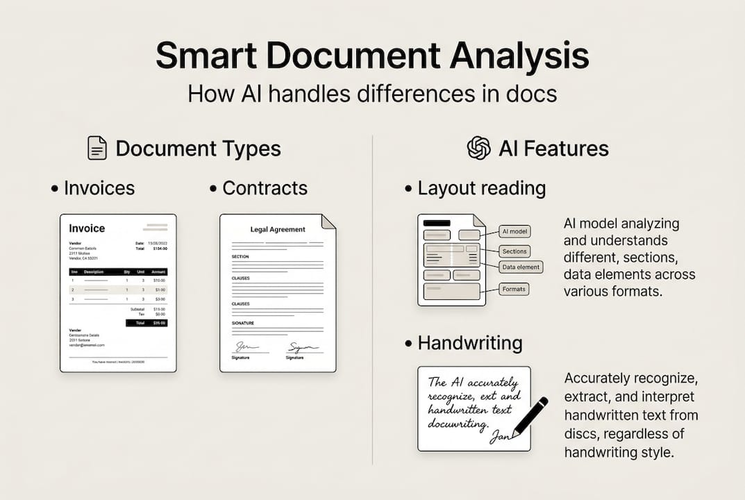 Infographic on AI workflow and document types