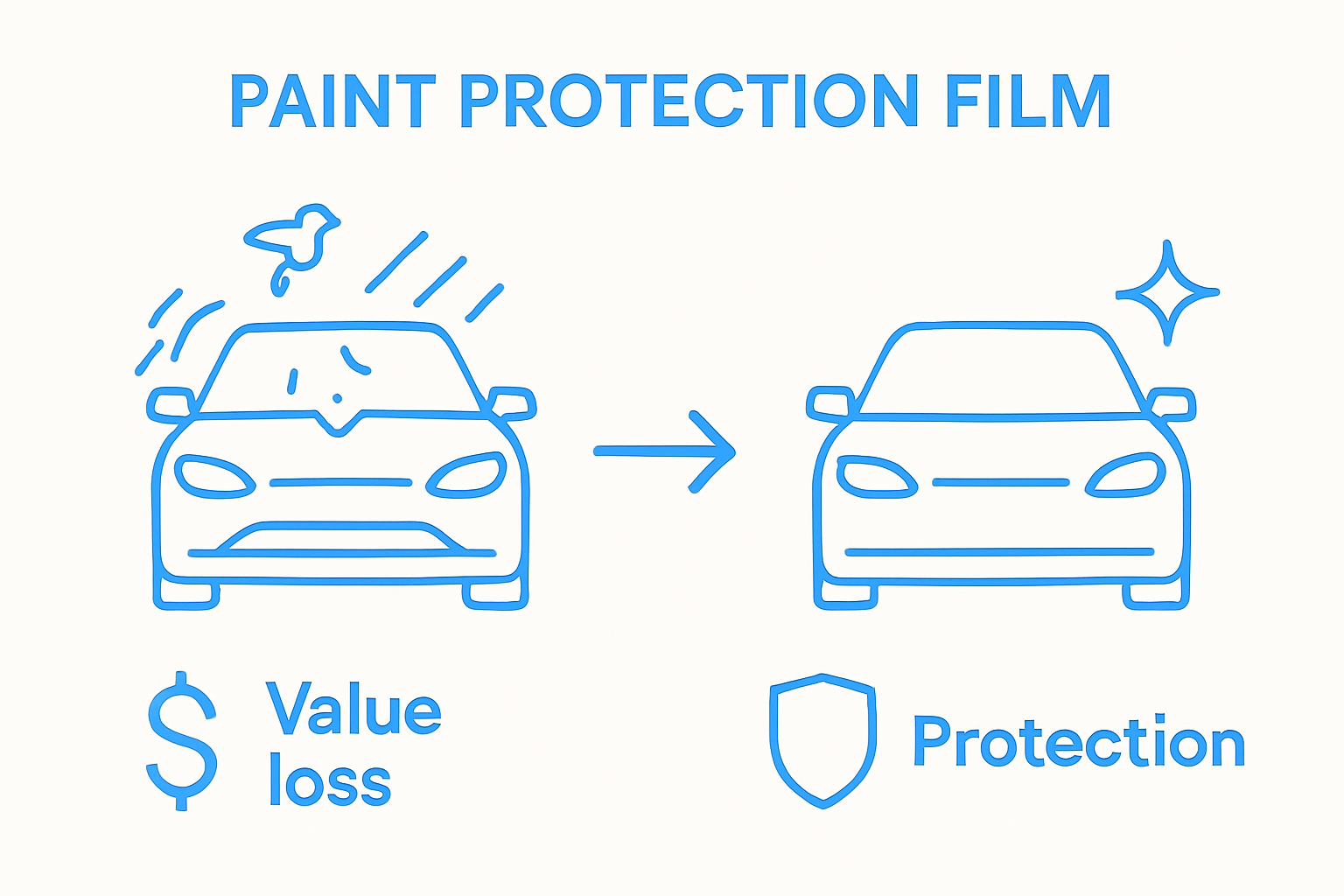 Paint protection vs no protection visual comparison