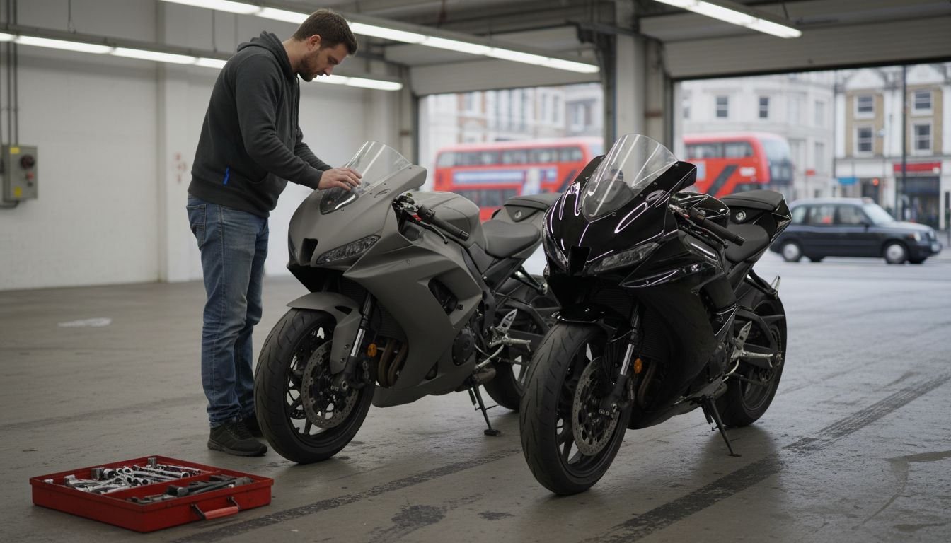 Customer compares matte and gloss finishes