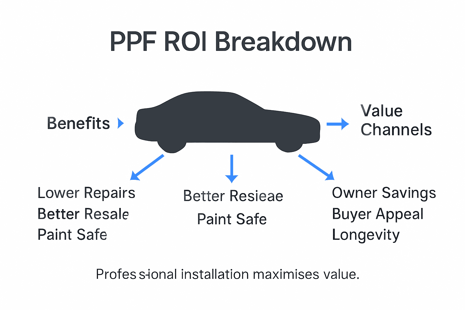 Infographic showing PPF ROI and value channels