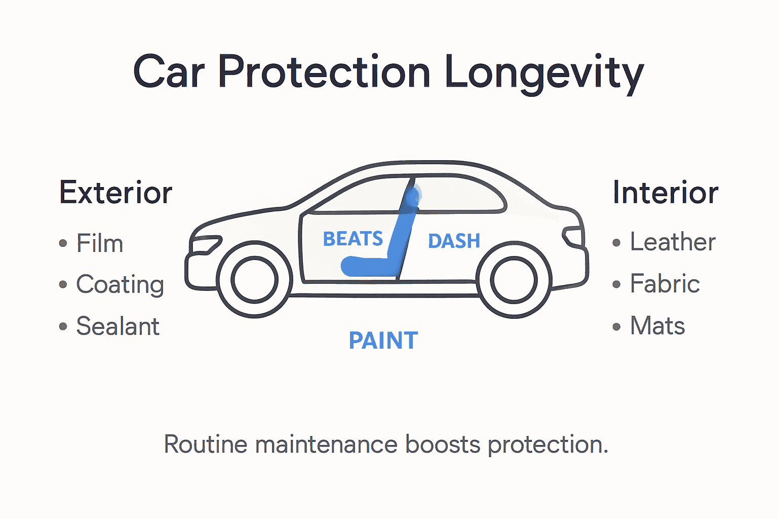 Infographic showing car longevity protection overview