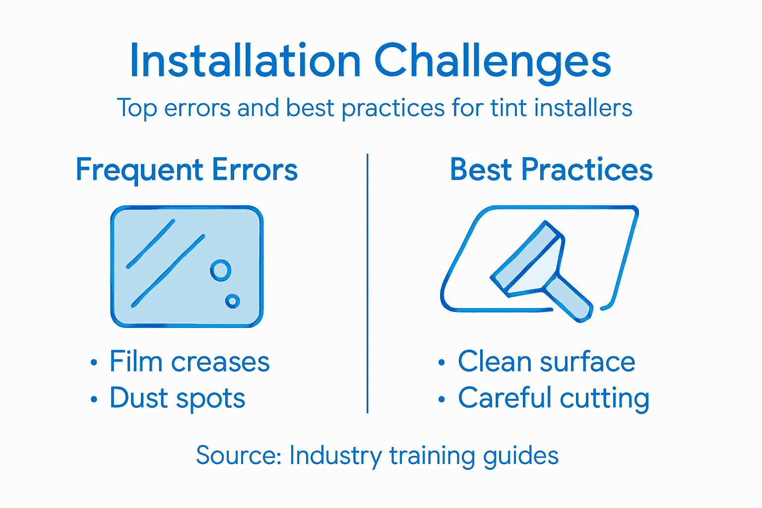 Infographic showing common installation errors and tips