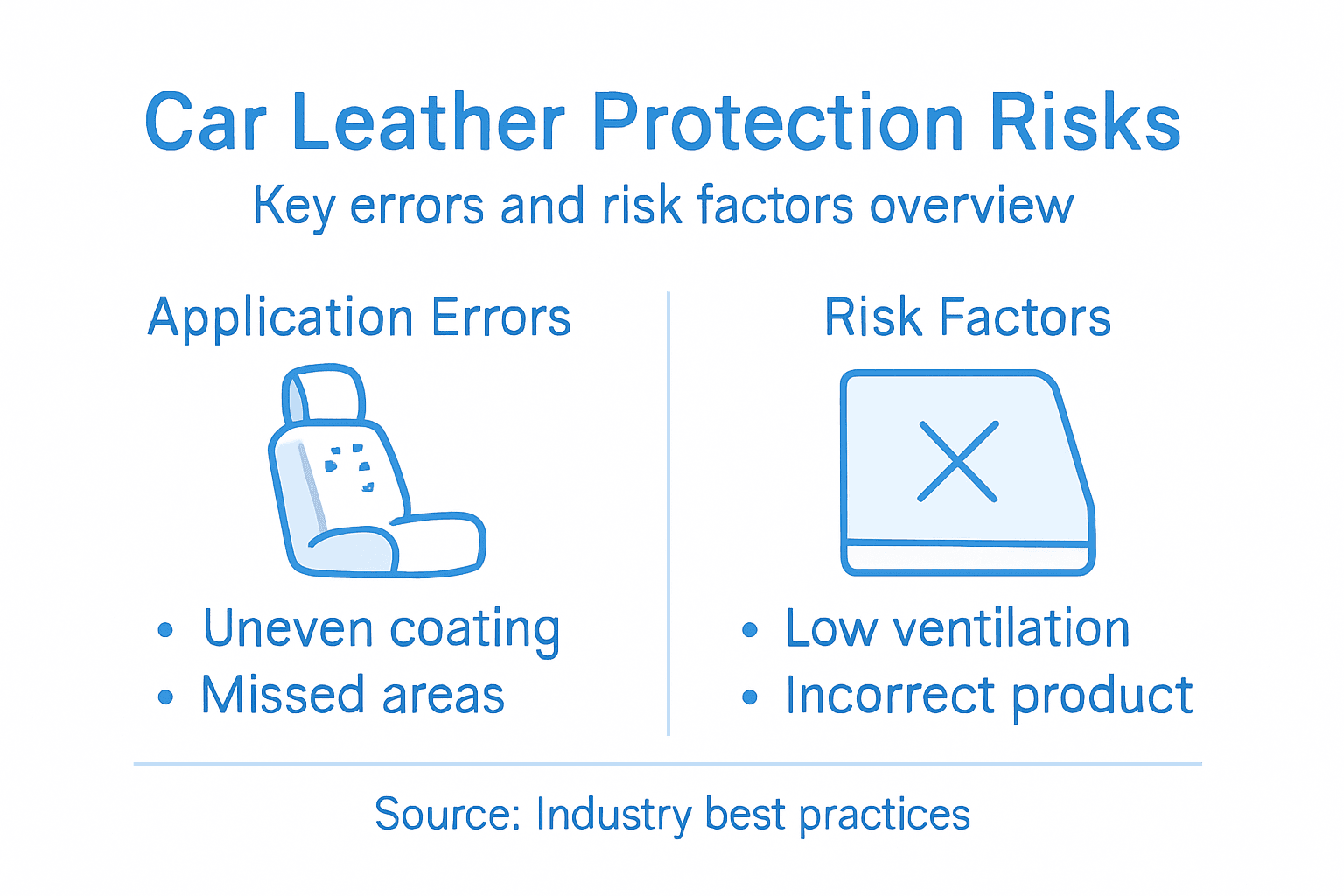 Infographic showing leather protection risks and errors