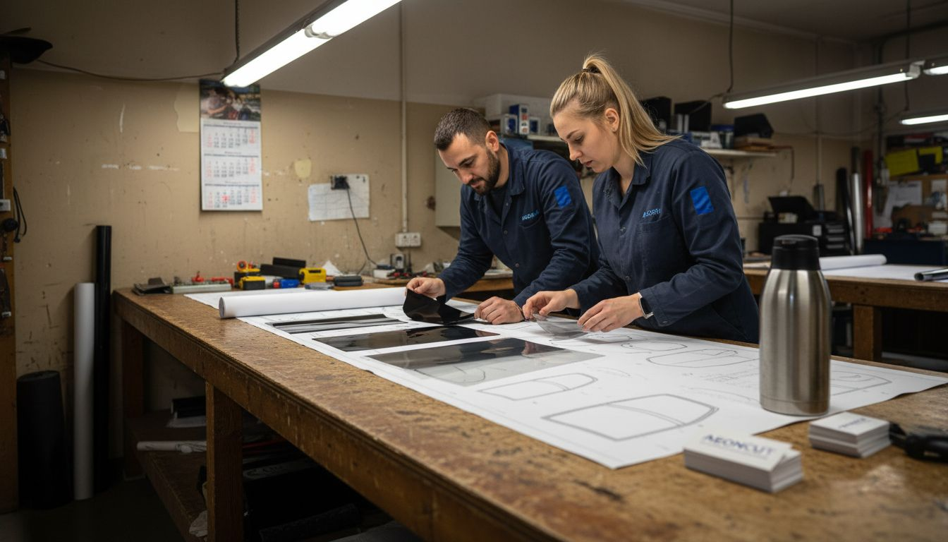 Installers comparing different tint film types