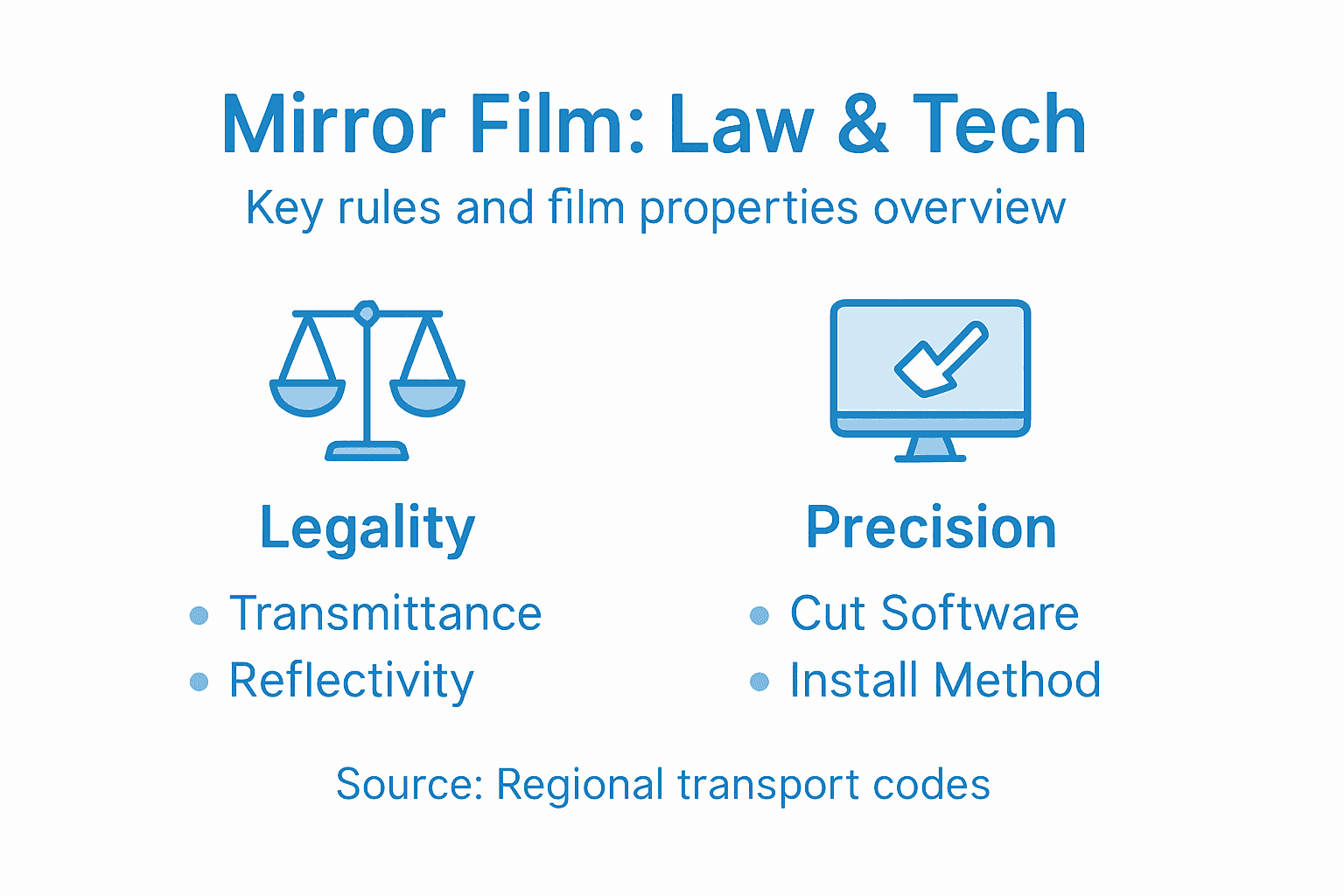 Infographic showing legal and technical film aspects