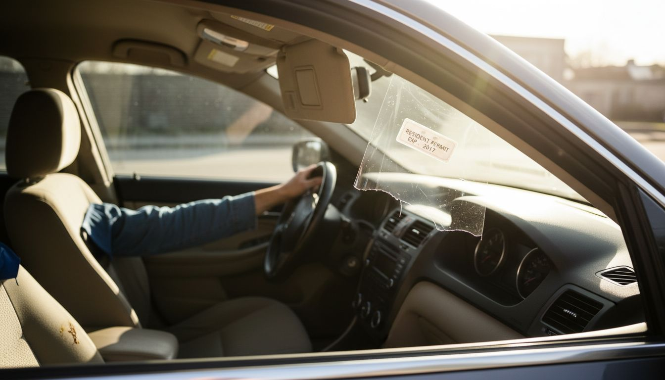 Car interior with sun protection film applied