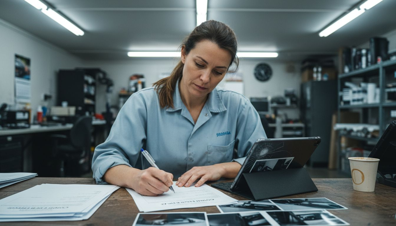 Technician documenting PPF complaint process