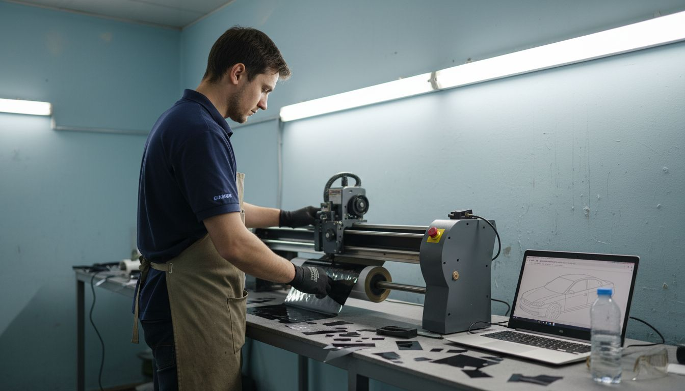 Installer using tint cutting software