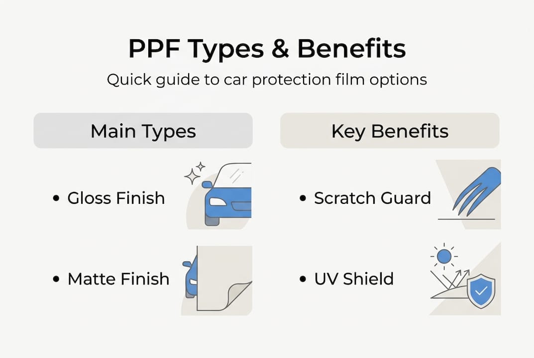 Infographic car film types and benefits overview
