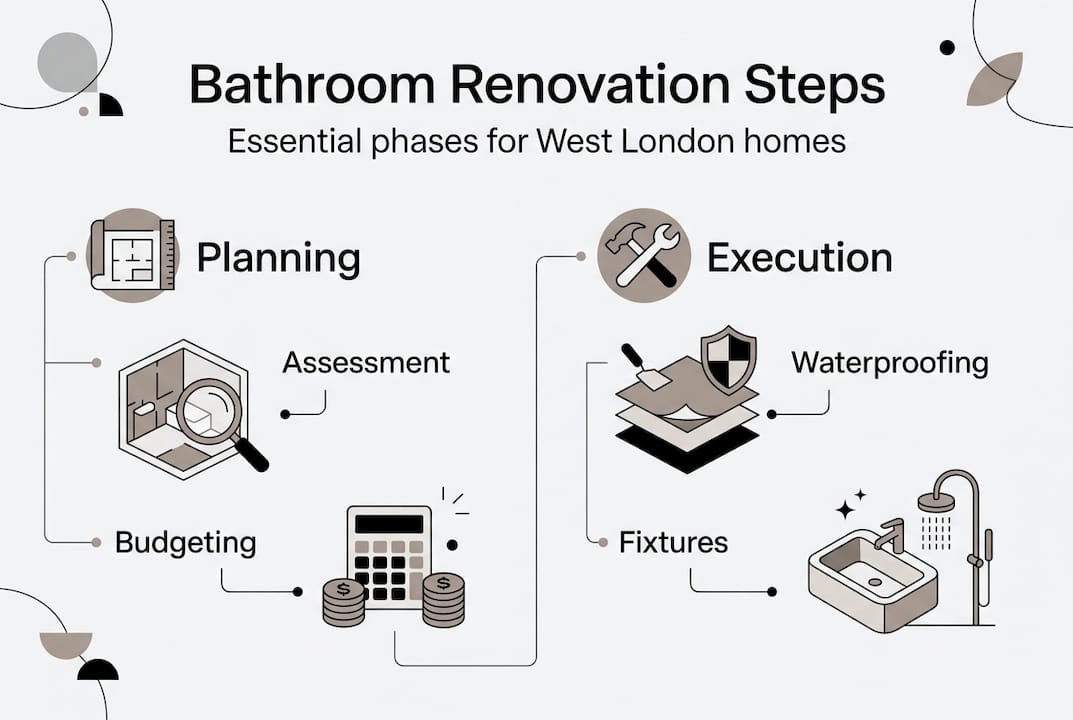 Infographic listing key bathroom renovation steps