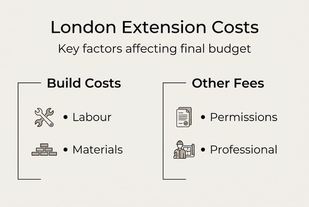 Infographic showing main costs of extensions