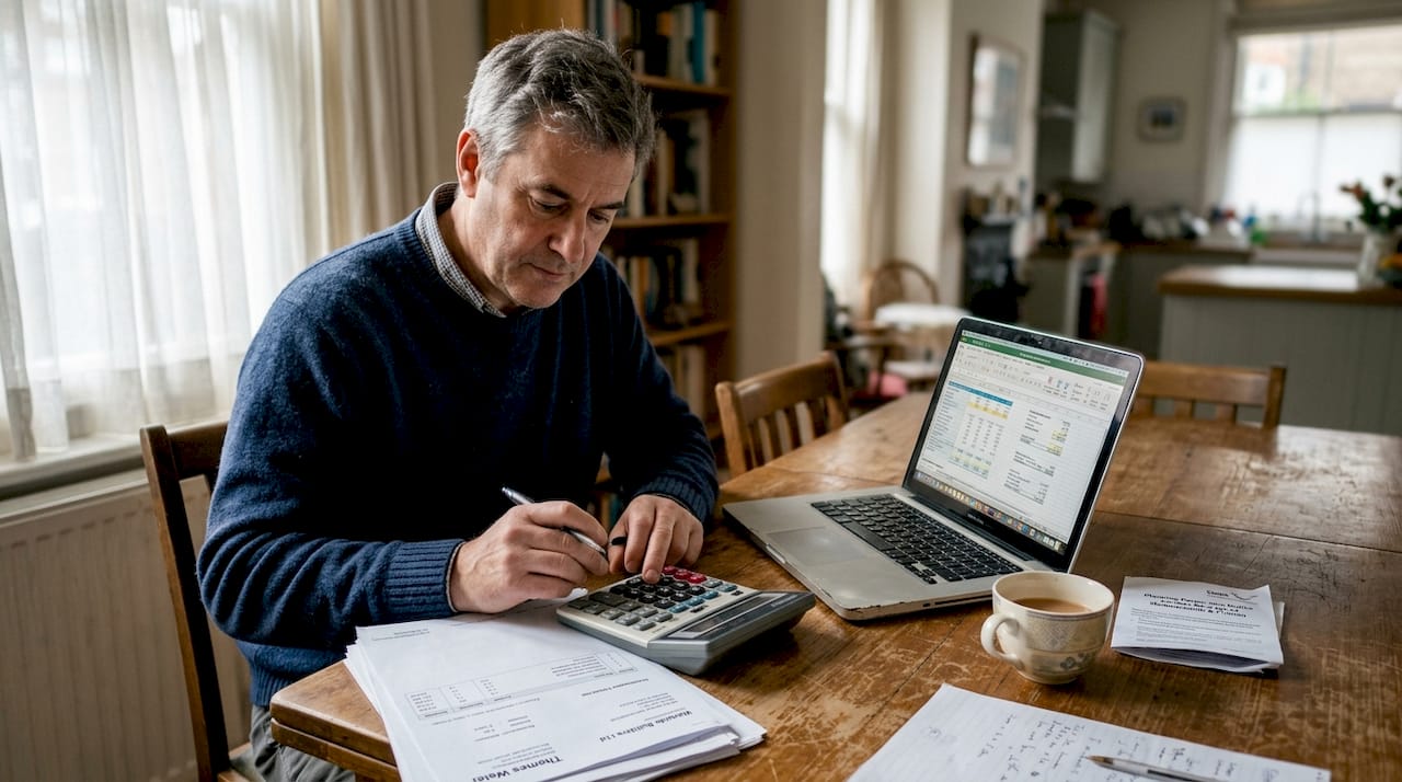 Project manager calculates home extension costs