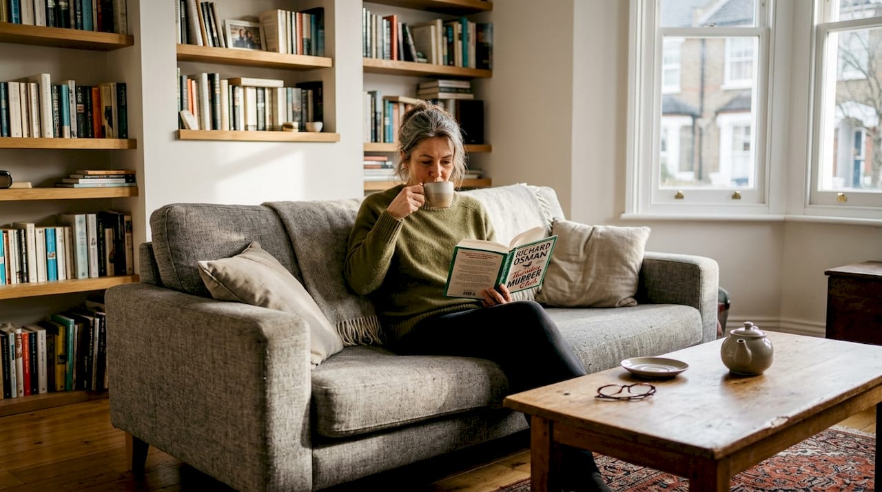 Woman enjoys refurbished West London living room