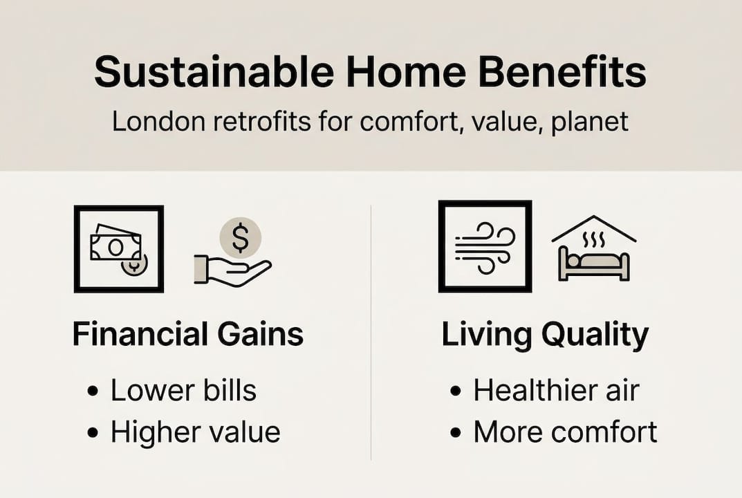 Infographic showing key benefits for London refurbishments