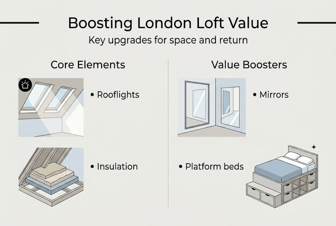 Infographic about London loft space value upgrades