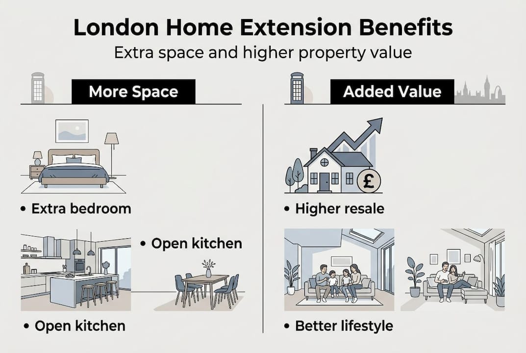 Infographic showing space and value benefits
