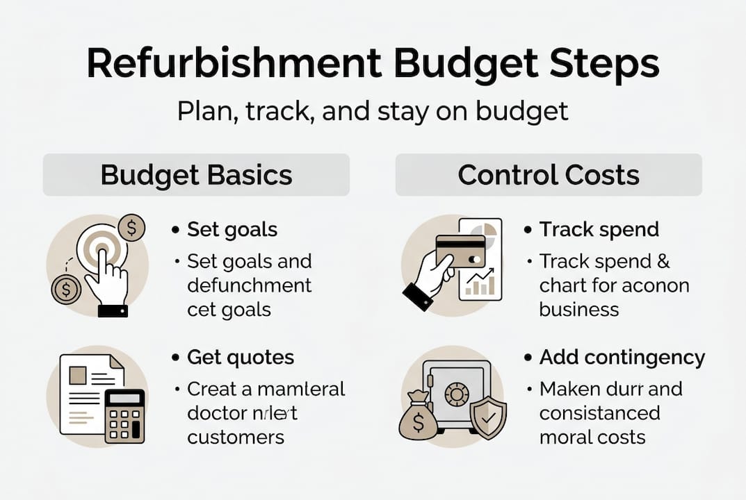 Infographic summarising refurbishment budget process
