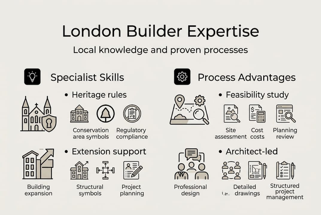 Infographic showing London builder qualities