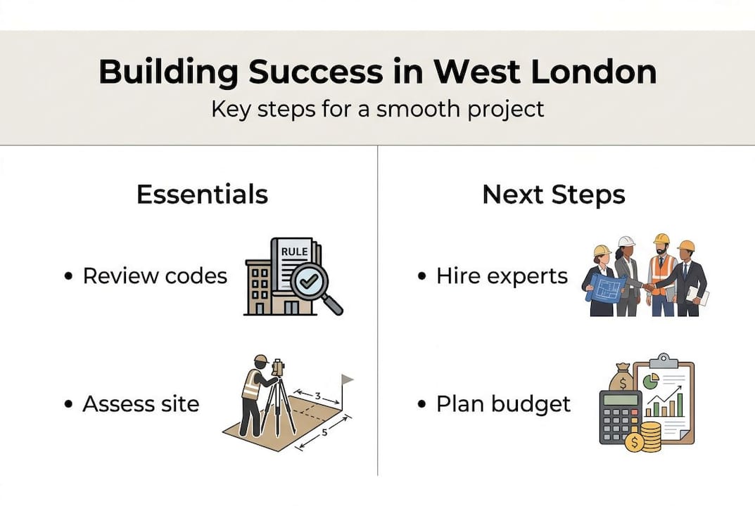 Infographic outlining West London building steps