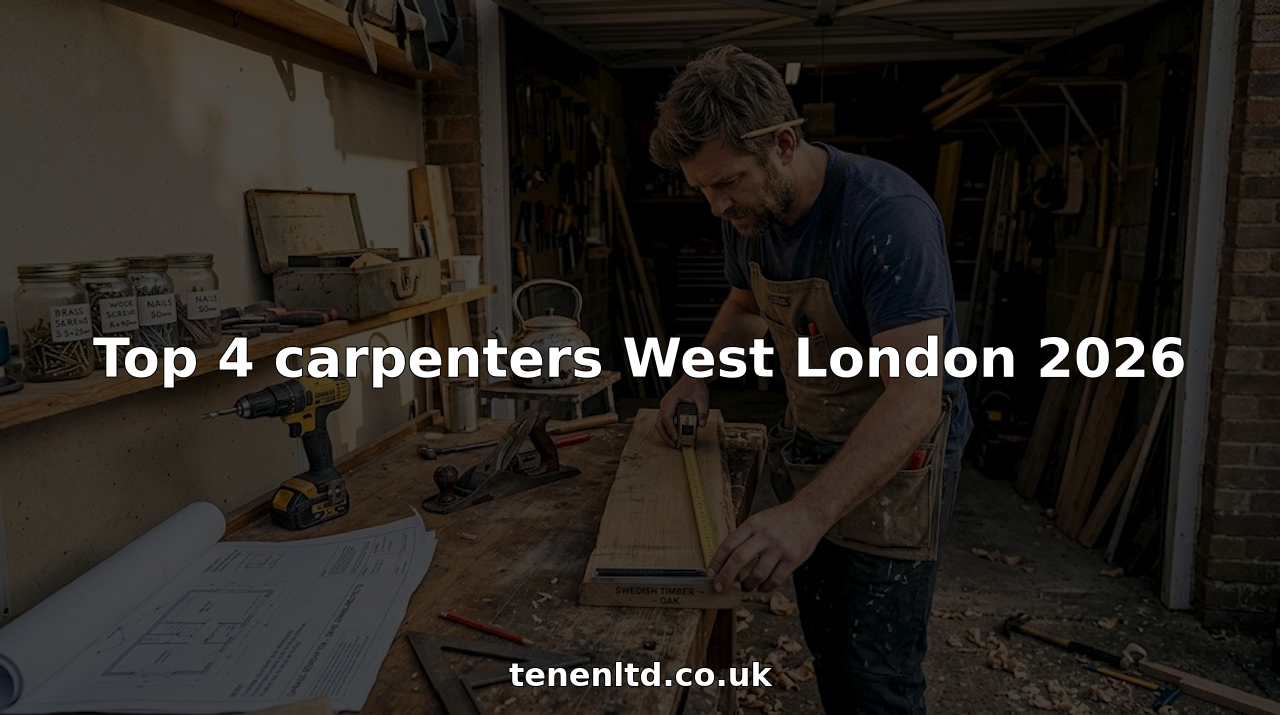 Carpenter measuring timber in home workshop