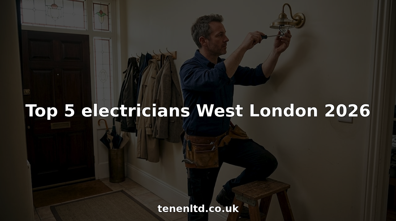 Electrician fixing hallway light in West London home