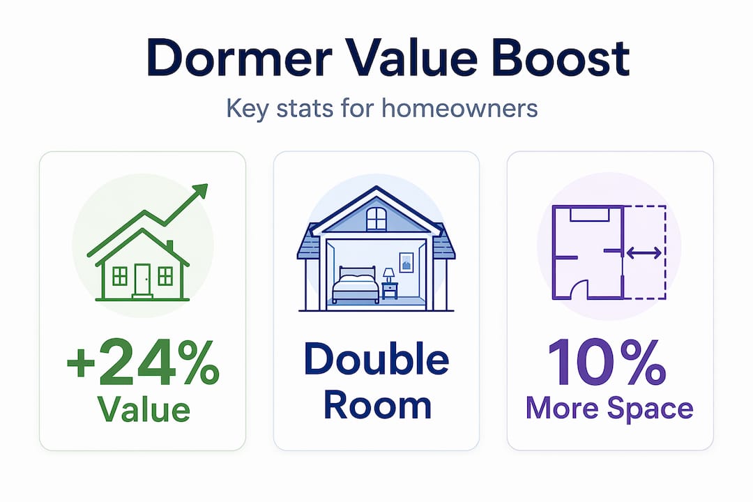 Infographic showing dormer conversion value increase statistics