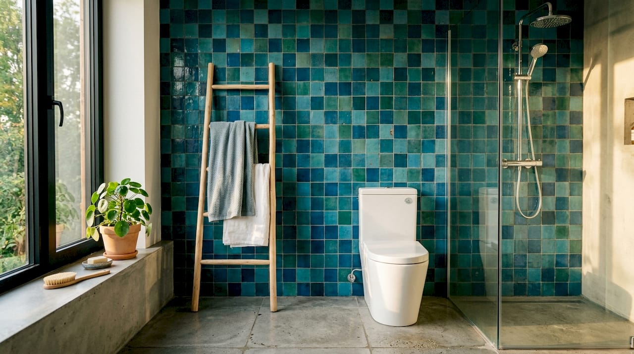 High-efficiency toilet and shower fixtures
