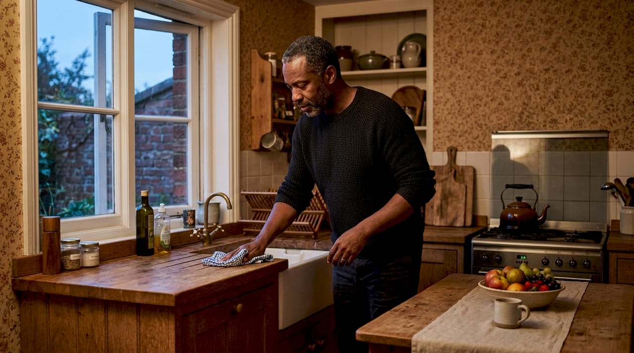 Man using natural ventilation in kitchen
