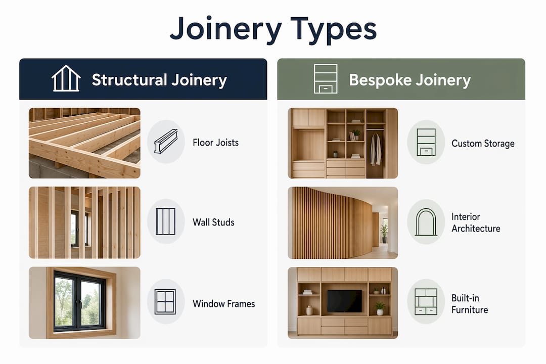 Infographic comparing structural and bespoke joinery