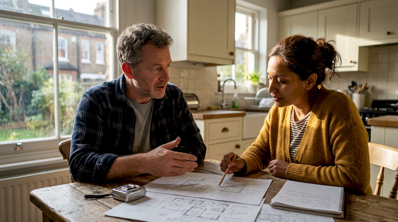 Local contractor consulting West London homeowner