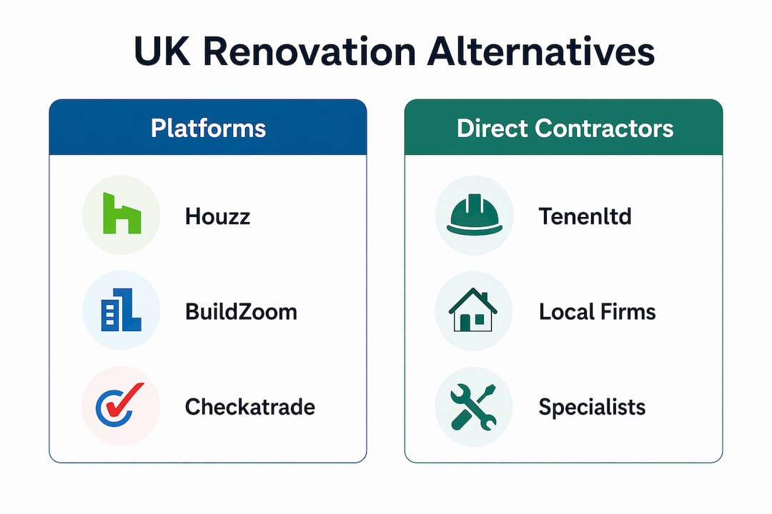 Infographic comparing renovation platforms and direct contractors