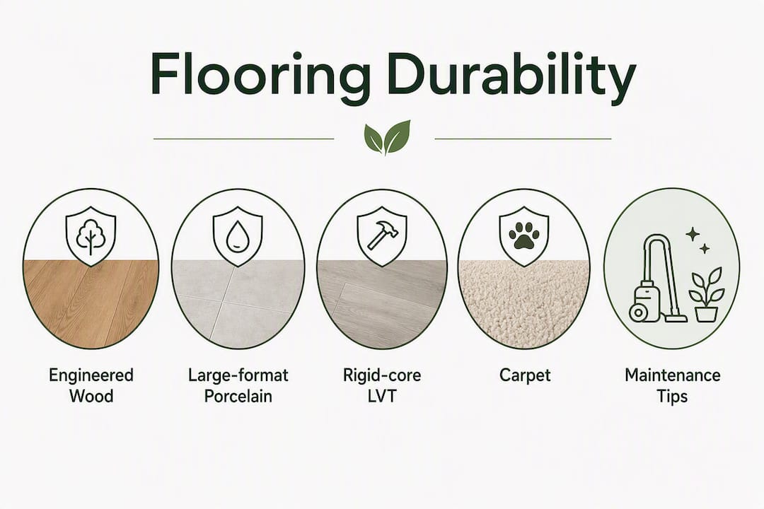 Infographic showing ranking of flooring durability for London homes