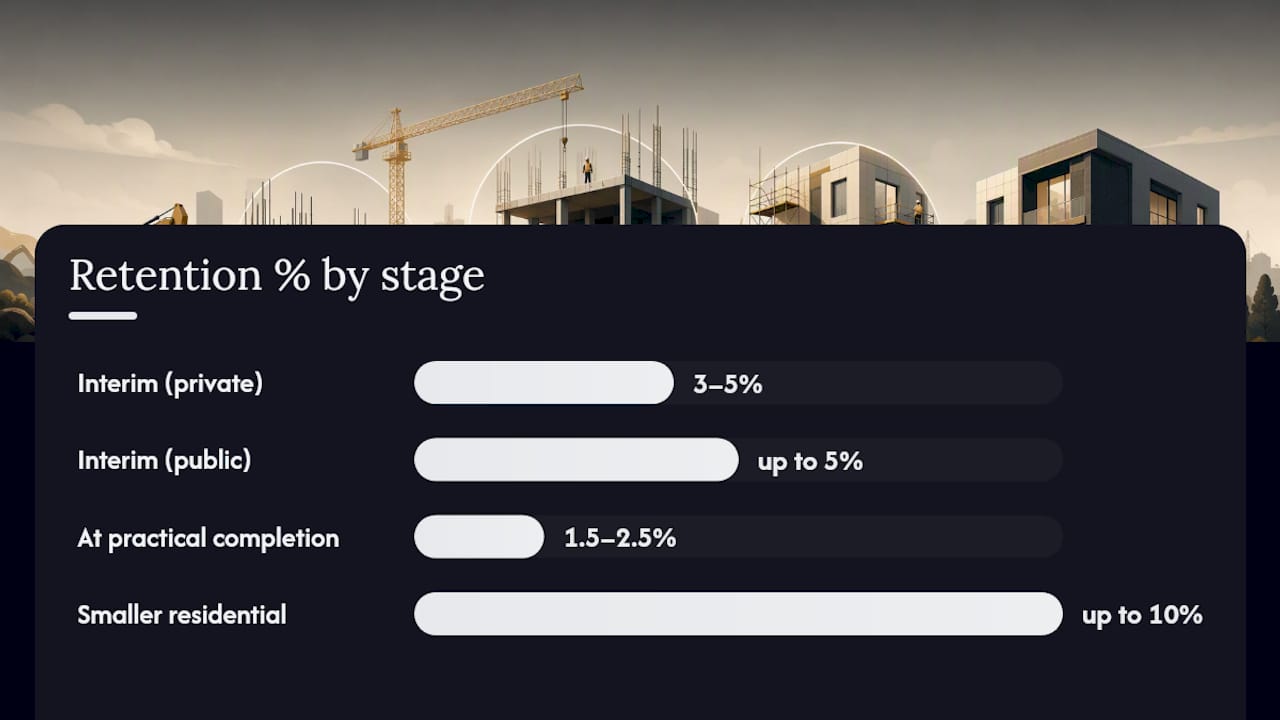 Diagram of retention percentages at contract stages