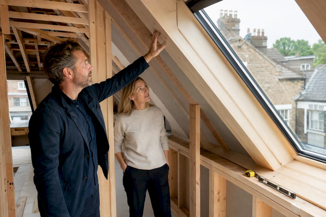 Architect reviewing an Edwardian loft conversion