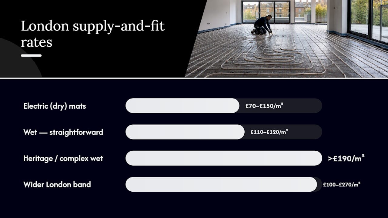 London underfloor heating cost ranges