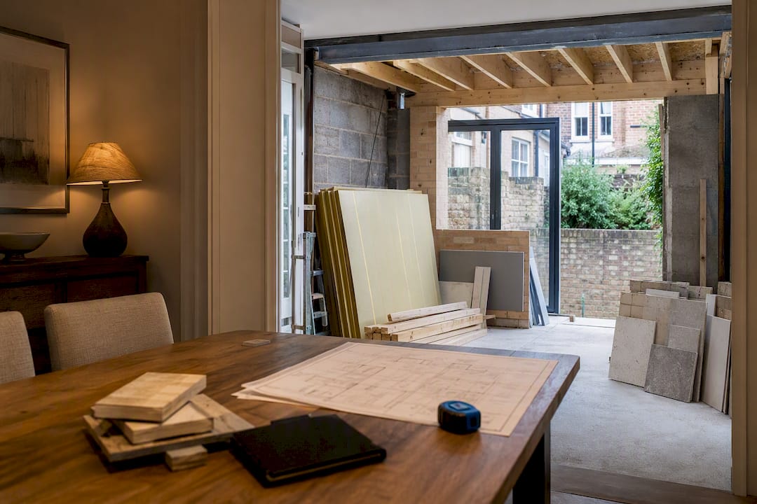 London townhouse extension under construction
