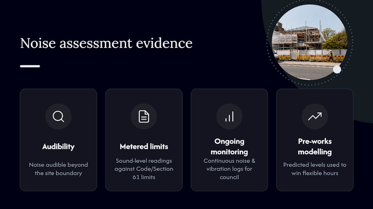 Four construction noise assessment methods