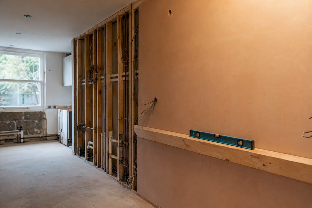 Edwardian renovation showing first and second fix stages