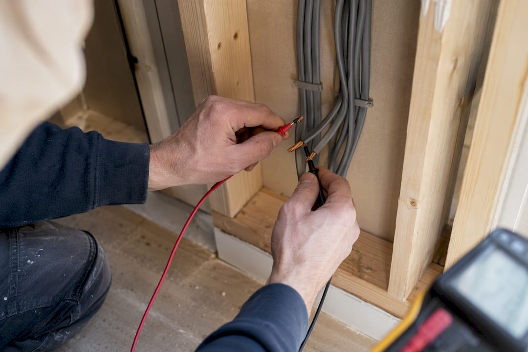 Electrical cable testing inside open wall