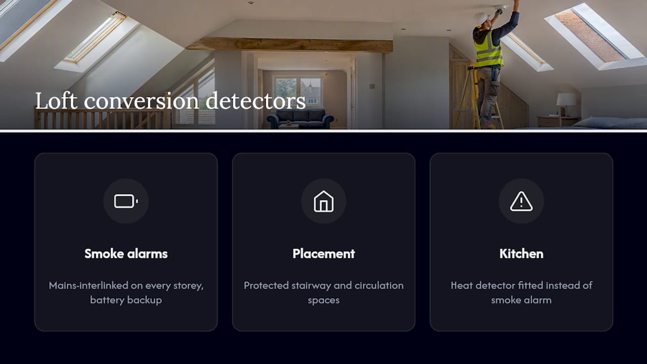 Fire alarm arrangement across loft conversion levels