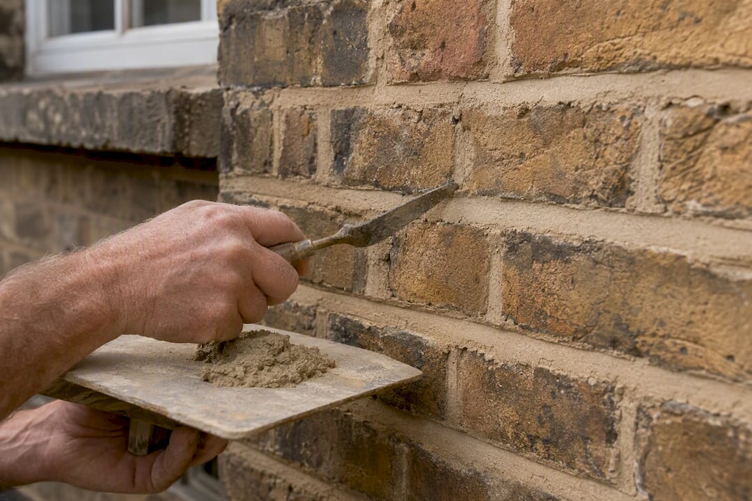Like-for-like lime mortar repair on historic brickwork